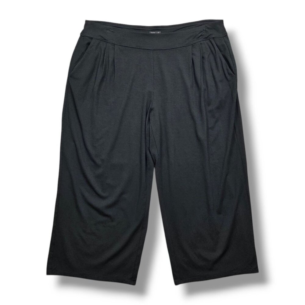 J Jill Wearever Collection Pleated Cropped Pant Women Large Pockets Black